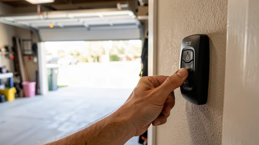 A retrofit electric garage door operator with hand-held remote controls
